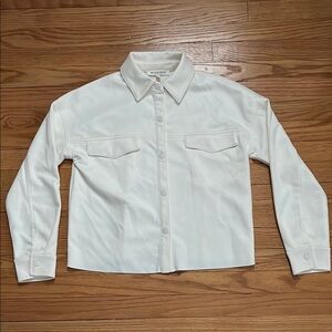 Workshop women’s faux leather button up shirt